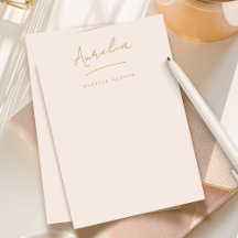 Elegante Personalisierte Stationery Blush Pink Gol