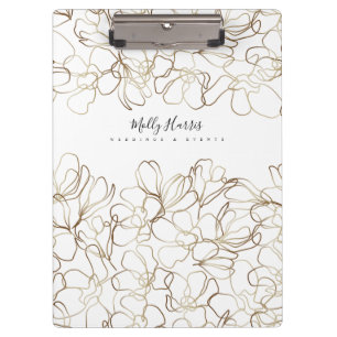 Elegante Personalisierte Tafel mit Blumen Klemmbrett