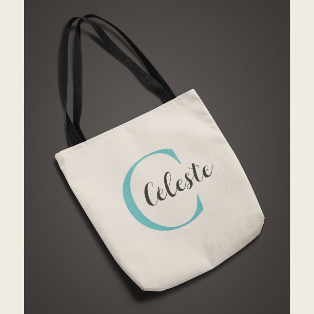 Elegante personalisierte tealfarbene Anfangsbuchst (Von Creator hochgeladen)