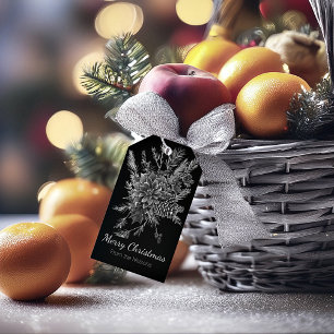 Elegante personalisierte Weihnachten in Schwarz un Geschenkanhänger