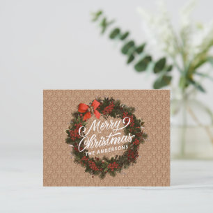 Elegante Personalisierte Weihnachten   Postkarte