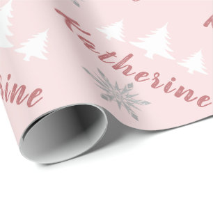 Elegante Personalisierte Weihnachten Schneeflocken Geschenkpapier