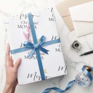 Elegante Personalisierte Weihnachten Schneeflocken Geschenkpapier
