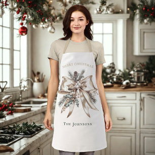 Elegante personalisierte Weihnachts-Schleife Schürze