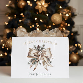Elegante personalisierte Weihnachtsgeschenktasche Große Geschenktüte