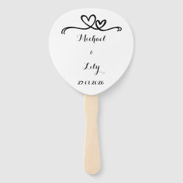 Elegante personalisierte weiße Hochzeit  Fächer