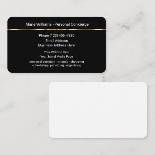 Elegante persönliche Concierge Visitenkarten im ge Visitenkarte
