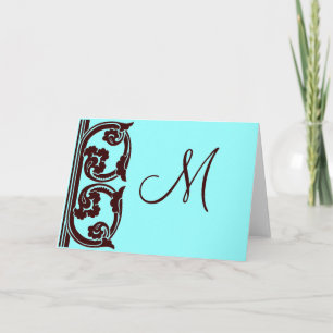 Elegante persönliche Monogram Chocolate Aquamarin 