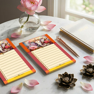 Elegante persönliche To-Do-Liste mit floralem Elef Post-it Klebezettel