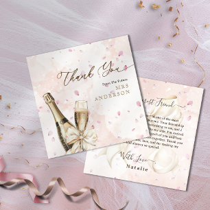 Elegante Petals Bubbly Brautparty Danke Karte