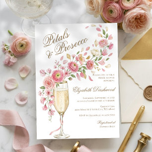 Elegante Petals und Prosecco Floral Brautparty Einladung