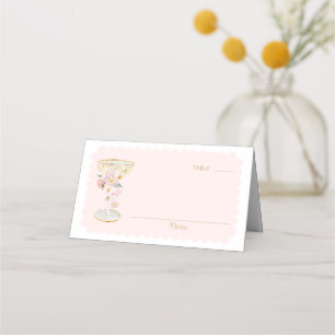 Elegante Petals und Prosecco-Platzkarte Platzkarte