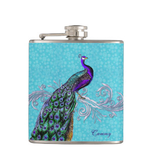 Elegante Pfau-Gewohnheits-Flasche Flachmann