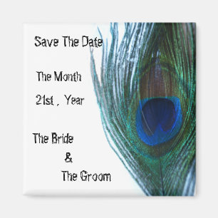 Elegante Pfau-Hochzeit Magnet