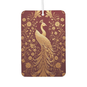 Elegante Pfauen-Kunst in Gold Autolufterfrischer