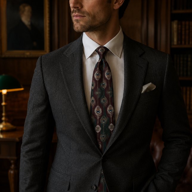Elegante Pfauenfeder Krawatte (Von Creator hochgeladen)