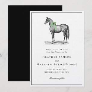 Elegante Pferde-Hochzeit im Vintage-Stil Save The Date