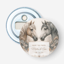Elegante Pferde Hochzeit speichern das Datum Flaschenöffner