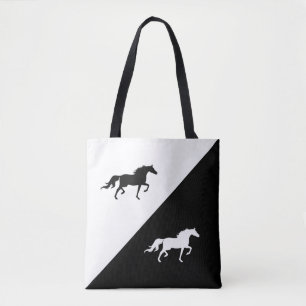 Elegante Pferde Silhouetten auf Schwarz & Weiß