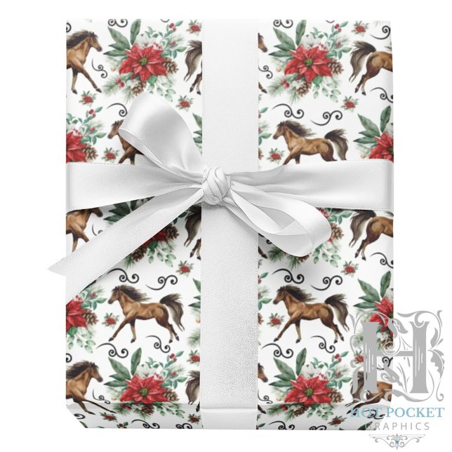 Elegante Pferde-Weihnachtspapier Geschenkpapier (Von Creator hochgeladen)