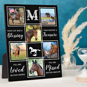 Elegante PferdeMemorial Personalisierte FotoCollag Fotoplatte