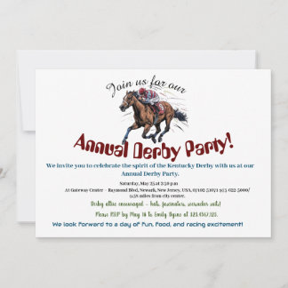 Elegante Pferderennen-Derby-Party-Einladung Einladung
