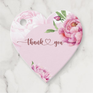 Elegante Pfingstrose Dankeschön Geschenkanhänger