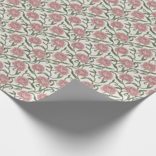 Elegante Pfingstrose und moosige Weinrebe Wasserfa Geschenkpapier