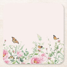 Elegante Pfingstrose und Schmetterling Floral Papi
