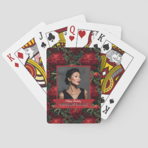 Elegante Pfingstrosen-Blumen-Themen-Geburtstagsfei Spielkarten