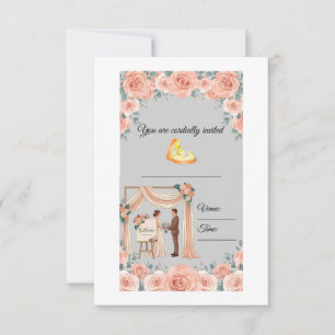 Elegante Pfingstrosen-Blumenhochzeitseinladung Save The Date