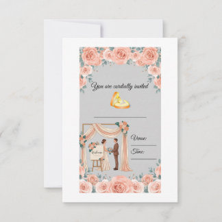 Elegante Pfingstrosen-Blumenhochzeitseinladung Save The Date