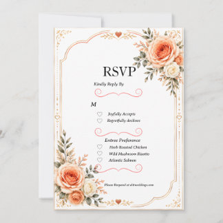 Elegante Pfingstrosen-Hochzeits-RSVP-Karte