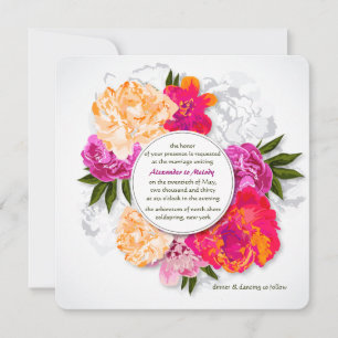 Elegante Pfingstrosen-Hochzeitseinladung Einladung
