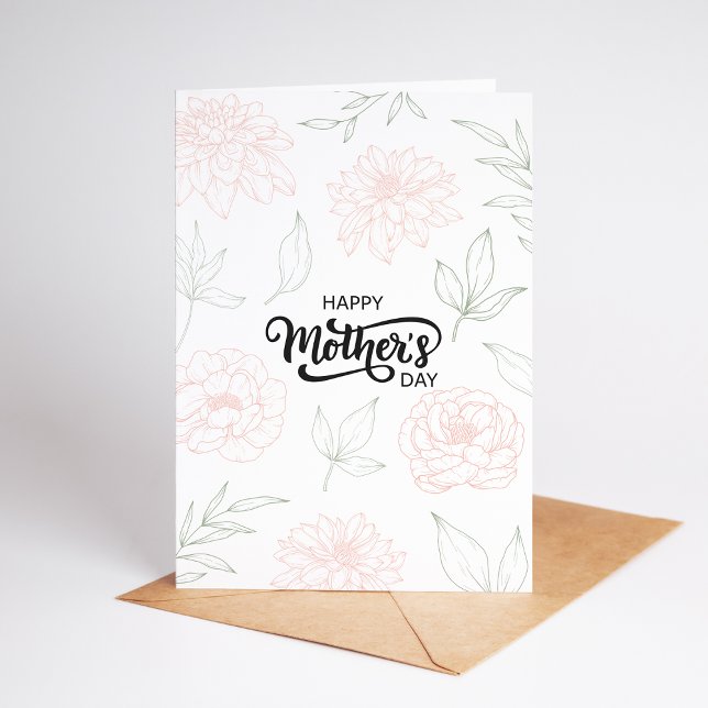 Elegante Pfingstrosen-Muttertags-Karte Karte (Von Creator hochgeladen)