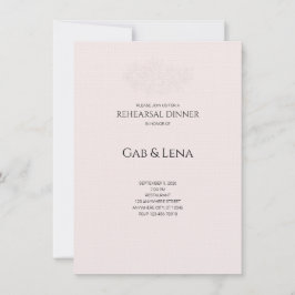 Elegante Pfingstrosen-Rosa-Blumen-Probe-Dinner-Hoc Mitteilungskarte