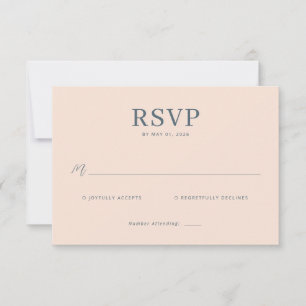 Elegante Pfirsich-Antwortkarte RSVP Karte