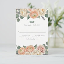 Elegante Pfirsich-Blumen- & Gold-Gitter-Oval-Hochz