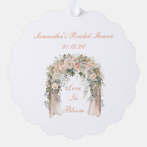 Elegante Pfirsich-Blumen-Hochzeitsgeschenkanhänger