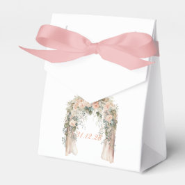Elegante Pfirsich-Blumen-Hochzeitsgeschenkbox Geschenkschachtel
