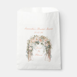 Elegante Pfirsich-Blumen-Hochzeitsgeschenktüte Geschenktütchen