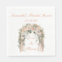 Elegante Pfirsich-Blumen-Hochzeitsservietten