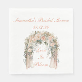 Elegante Pfirsich-Blumen-Hochzeitsservietten Serviette