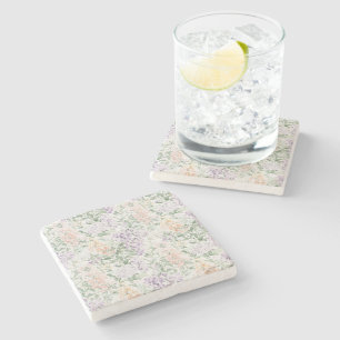 Elegante Pfirsich Flieder Lavendel Blumenhochzeit Steinuntersetzer