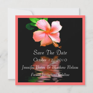 Elegante Pfirsich-Hibiskus-Save the Date Save The Date