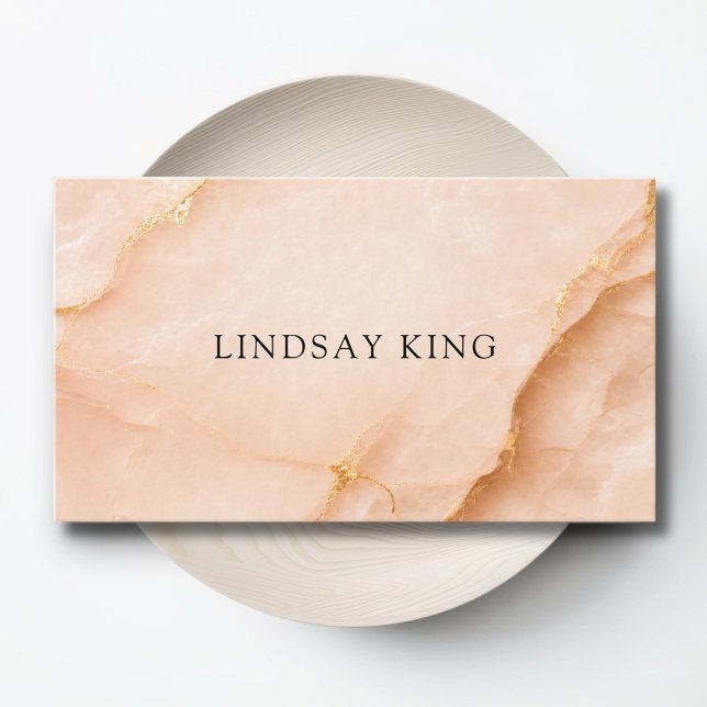 Elegante Pfirsich-Marmor-QR-Code-Visitenkarte Terminkarte (Elegant Peach Marble QR Code Business Card)