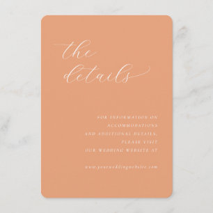 Elegante Pfirsich-Minimalistische Kalligrafie Begleitkarte
