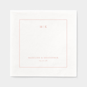 Elegante Pfirsich-Minimalistische Typografie Servietten Mit Folie
