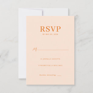 Elegante Pfirsich-RSVP-Karte RSVP Karte