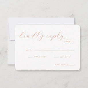 Elegante Pfirsich-RSVP-Karte RSVP Karte